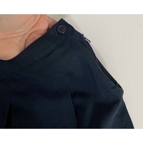 Lands End Skirt Adult  Pleated Tab Pocket Work Uniform Bottom Womens Sz: 13 Blue - Picture 3 of 10